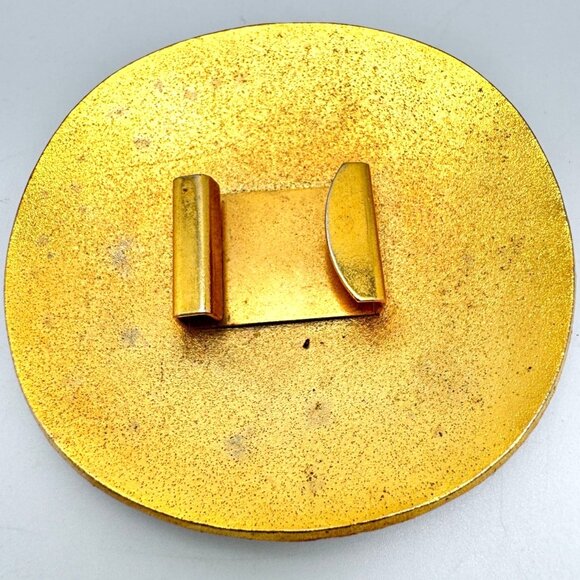 Cloisonne Vtg Enamel Butterfly Floral Belt Buckle Metal 2 3/8" Womens 70s Boho - Picture 3 of 7